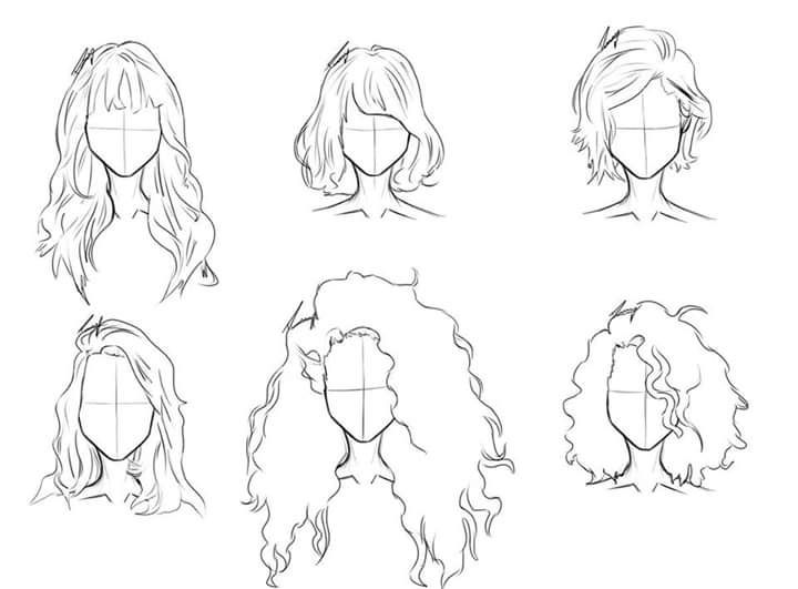 how to draw long hair step by step