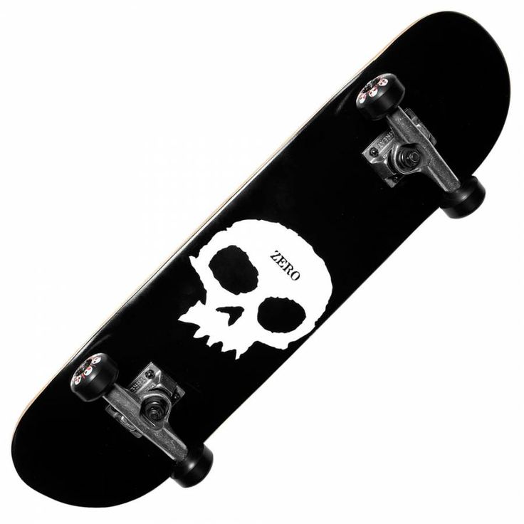 a skateboard with a skull and crossbones on it