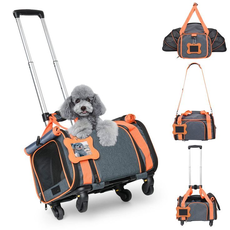 Pet Carrier Airline Approved with Wheels, LOOBANI Expandable Rolling Pet Carrier for Small Medium Dogs & Cats up to 20 LBS, Collapsible Airplane Dog Carrier Underseat Safe and Easy Travel Vet Visit Dog Travel Carrier, Small Pet Carrier, Airline Approved Pet Carrier, Airline Pet Carrier, Pet Travel Carrier, Pet Travel Bag, Dog Travel Bag, Dog Carrier Bag, Pet Carrier Bag