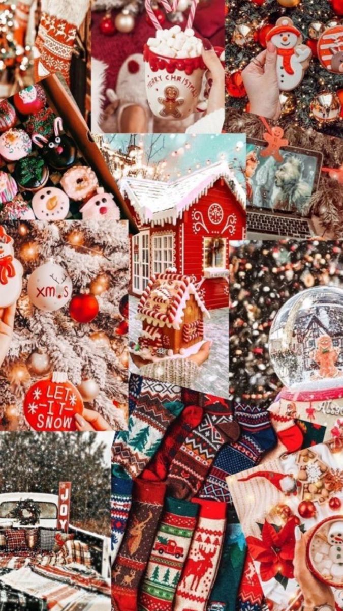 a collage of christmas items and decorations