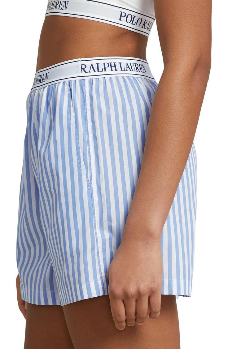 Ralph Lauren Boxers, Boxers Women, Womens Boxers, Americana Fashion, Pyjama Bottoms, Ralph Lauren Women, Ralph Lauren Shorts, Wide Stripes, Ralph Lauren Collection