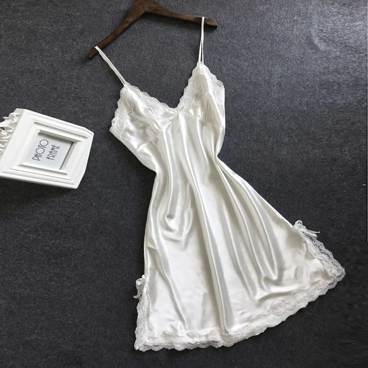 Adriana - Nightgown #elleladore White Babydoll, Lingerie Babydoll, Silk Nightgown, Sleep Wear, Ladies Gown, Women's Nightgowns, Nightgowns For Women, Applique Dress, Babydoll Lingerie