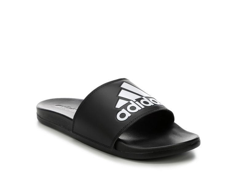 Men's Adidas Cloudfoam Sport Slides. Slide into comfort wearing the Adilette Cloudfoam + Logo Slide. These classic Adidas designed slides feature a Cloudfoam footbed for the ultimate experience in comfort, injected EVA outsole for lightweight traction, and a thick padded strap lining. Get easy comfortable style by adding the Adidas Adilette Cloudfoam + Logo Slide to your cart today! Synthetic Adidas branded upper, Easy slide-on design, Open toe, Cloudfoam comfort footbed, Injected EVA outsole fo Comfortable Slides For Training, Adidas Cushioned Slide Flip Flops, Adidas Synthetic Slides For Swimming, Adidas Synthetic Slip-on Slides, Adidas Slides With Branded Insole, Adidas Slide Flip Flops With Cushioned Footbed, Comfortable Adidas Slip-on Slides, Comfortable Slip-resistant Slides For Training, Adidas Non-slip Slides With Round Toe