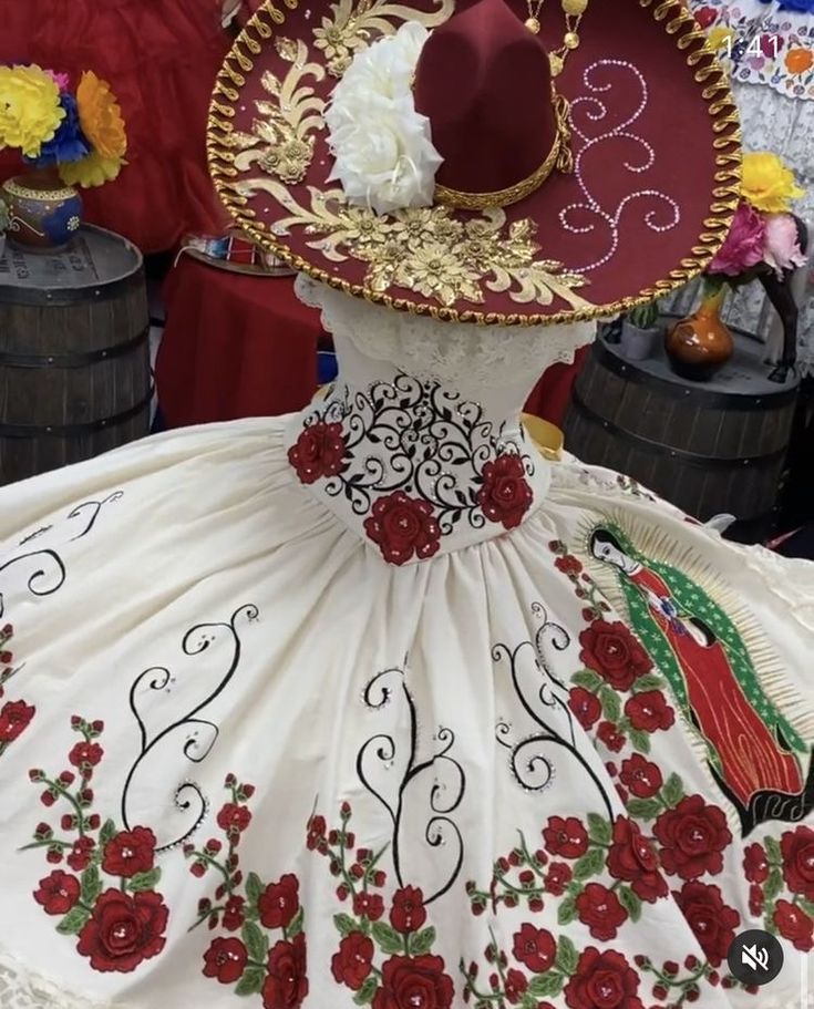 Mariachi Quinceanera Dress, Charro Dress, Red Quinceanera Ideas, Vestido Charro, Mexican Quinceanera, Mexican Quinceanera Dresses, Quinceanera Themes Dresses, Charro Quinceanera Dresses, Red Quince