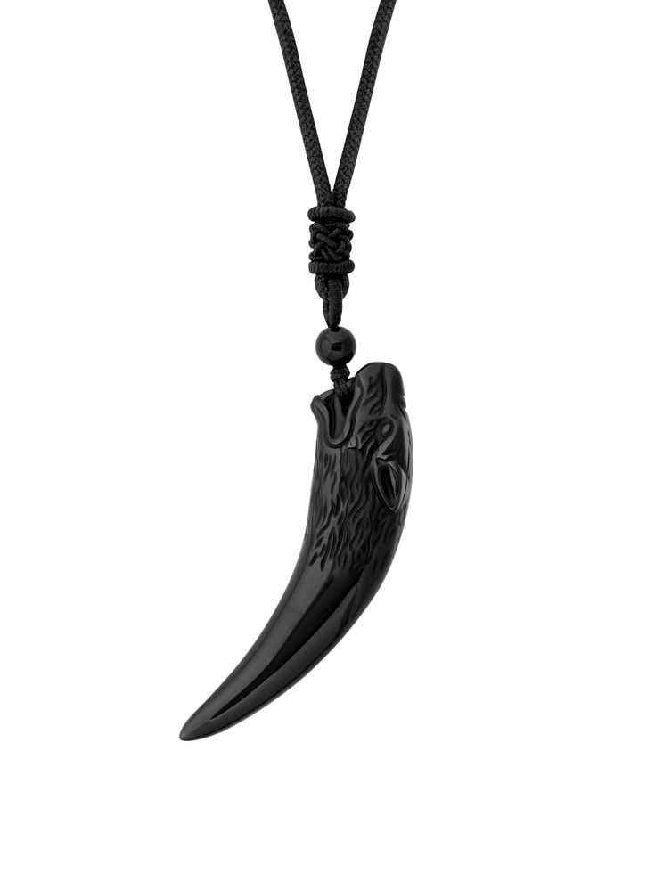 PRICES MAY VARY. EXOTIC WOLF TOOTH DESIGN: This necklace features a meticulously carved wolf tooth pendant made from pure black obsidian, symbolizing strength and protection. GENUINE OBSIDIAN STONE: Crafted from high-quality black obsidian, known for its grounding and protective properties, this pendant combines style with spiritual significance. VERSATILE AND MASCULINE: Its sleek, black appearance and robust design make it suitable for both casual and formal occasions, complementing any outfit Wolf Tooth, Tooth Pendant, Tooth Design, Wolf Teeth, Wolf Jewelry, Obsidian Stone, Pure Black, Robust Design, Black Obsidian