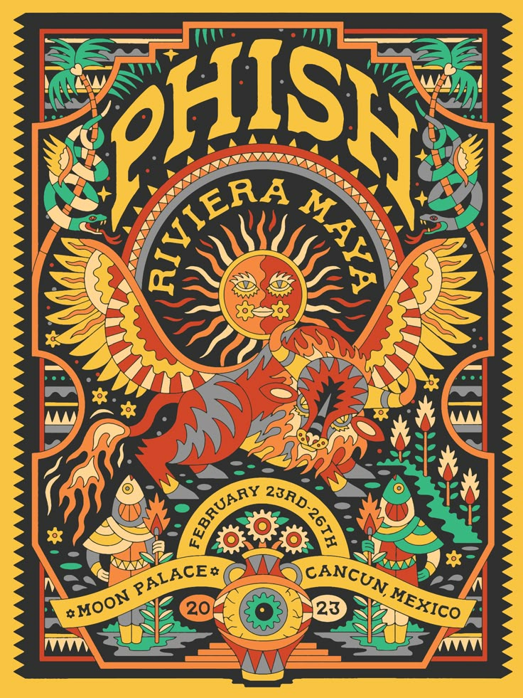 the poster for phish's ultra maa festival in mexico, featuring an eagle and