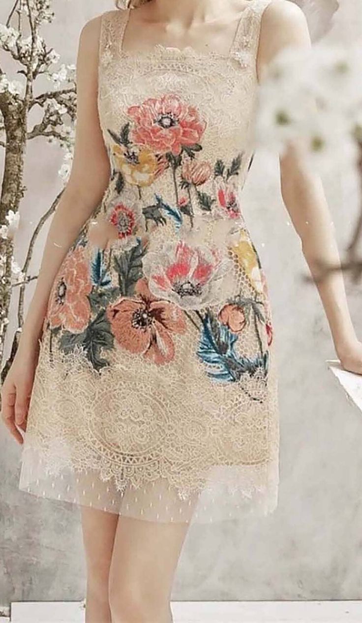 EMBROIDERY FLOWER LACE MIDI DRESS IN BEIGE Spring Floral Print Embroidered Knee-length Dress, Feminine Beige Midi Dress With Floral Embroidery, Summer Knee-length Embroidered Dress With Floral Applique, Beige Lace Dress With Floral Embroidery, Knee-length Embroidered Dress With Floral Applique For Summer, Spring Floral Print Midi Embroidered Dress, Spring Floral Print Embroidered Midi Dress, Floral Print Midi Embroidered Dress For Spring, Beige Floral Embroidery Midi Dress For Garden Party