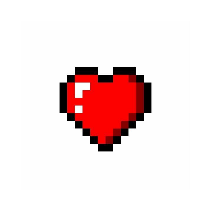 an image of a pixelated heart on a white background in the style of 8 - bit video games