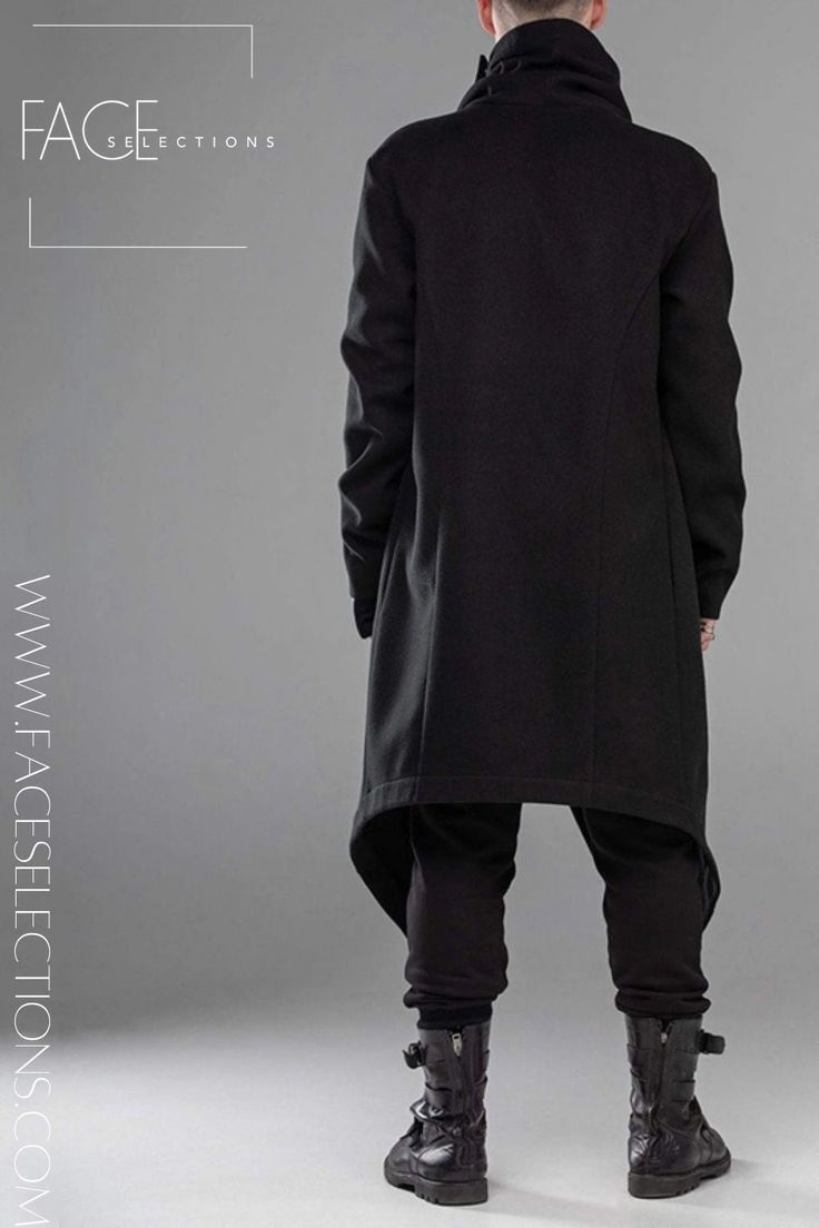 Face Selections Exclusive! Mob through the city in the Long Sleeve Cloak Coat Turtleneck! All black covered button closure, a unique jacket with punk rock type of style words can not explain. This cloak makes a great companion for those cold days in the municipality, with its soft well-made polyester fabric that forms an irregular face warmer. Hop out the automobile in style. ✅ PayPal lets you pay for your favorite things at millions of online stores like ours in the U.S. and across 203 global m Alternative Black Outerwear With Pockets, Alternative Fall Outerwear With Pockets, Gothic Outerwear For Fall Concert, Fall Cosplay Outerwear With Button Closure, Black Long Sleeve Outerwear For Alternative Fashion, Oversized Black Punk Outerwear, Alternative Black Outerwear For Concerts, Alternative Style Black Outerwear For Concerts, Black Outerwear For Alternative Fashion In Fall