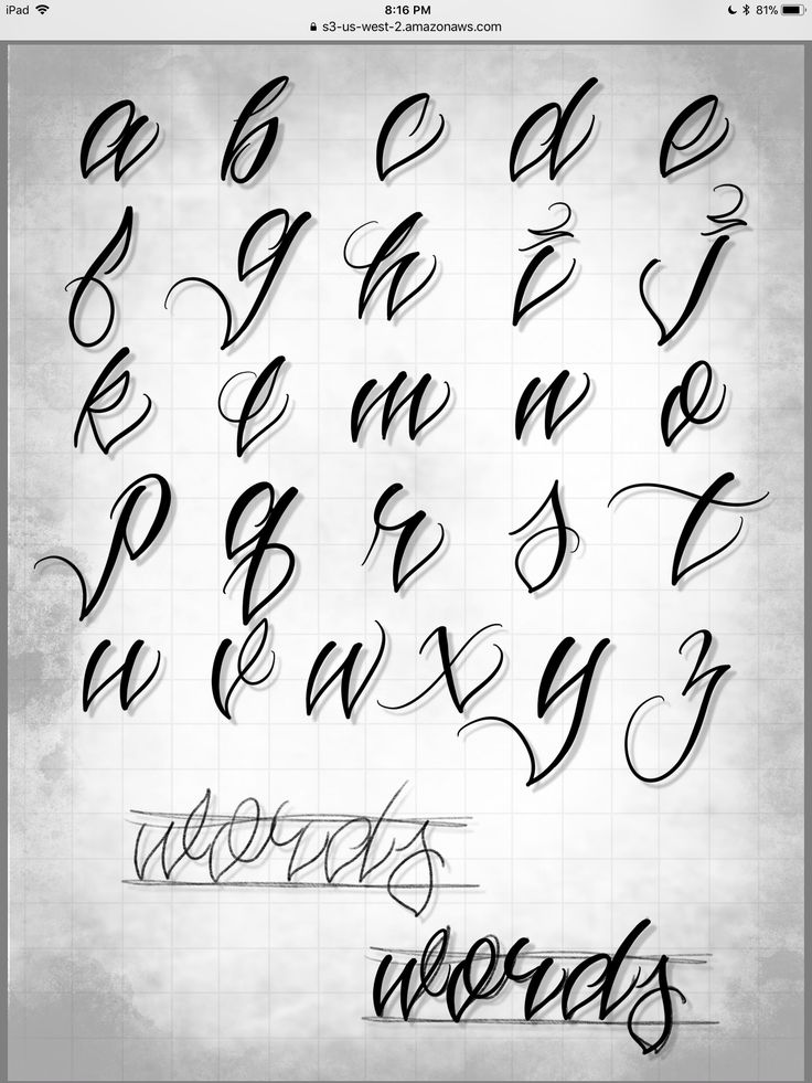 some type of calligraphy that is written in cursive writing, with the letters below