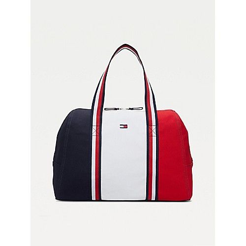 Sporty On-the-go Shoulder Gym Bag, Trendy Tote Gym Bag With Zipper Closure, Tommy Hilfiger Bags With Zipper For Everyday, Sporty Double Handle Gym Bag For On-the-go, Tommy Hilfiger Bags With Zipper Closure For Everyday Use, Functional Canvas Bag With Double Handles, Functional Canvas Bags With Double Handle, Functional Double Handle Canvas Bag, Everyday Tommy Hilfiger Bag With Zipper Closure