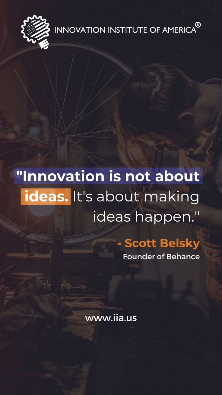 a quote from scott belsley about innovation is not about ideas it's about making ideas happen