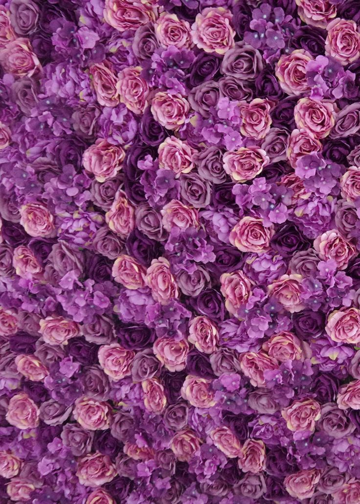 purple flowers are arranged in the shape of a flower arrangement, with pink petals on each side