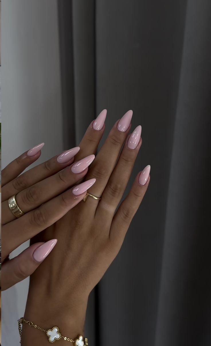 Pink Ish Nails, Baby Pink Nail Inspo Acrylic, Simple Classy Nail Ideas, Victoria Secret Nails Designs, Nail Inspo Brown Skin, Pink Pointy Nails, Simple Nails Coffin, Classy Birthday Nails, Miami Nails Ideas