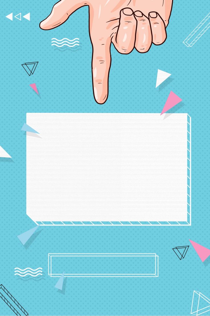 a hand pointing at something on a blue background with white paper in the foreground