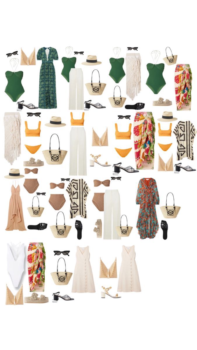 a collage of different types of clothes and accessories