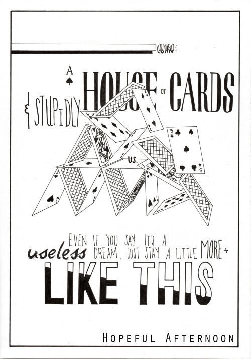 a black and white poster with words that say, i'm sorry house cards