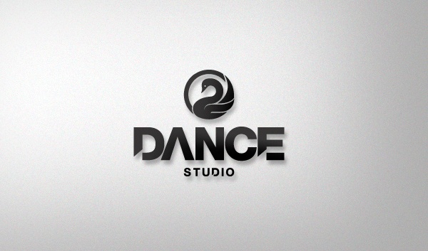 the dance studio logo is shown in black and white, as well as an image of a