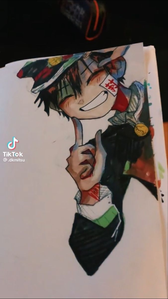 a drawing of an anime character is shown