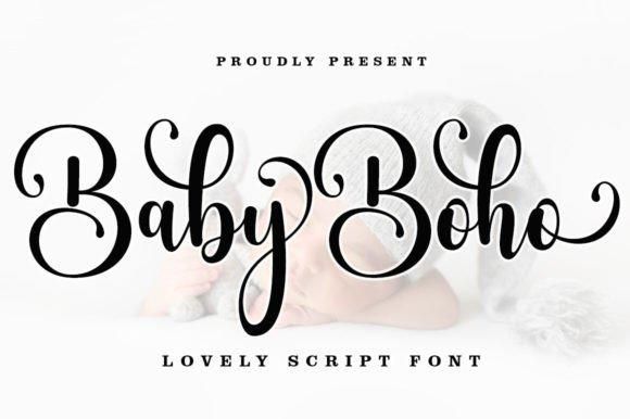 baby boho script font and lowercase