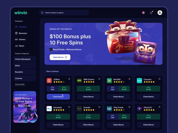 an image of the casino website with lots of games and prizes on it's screen