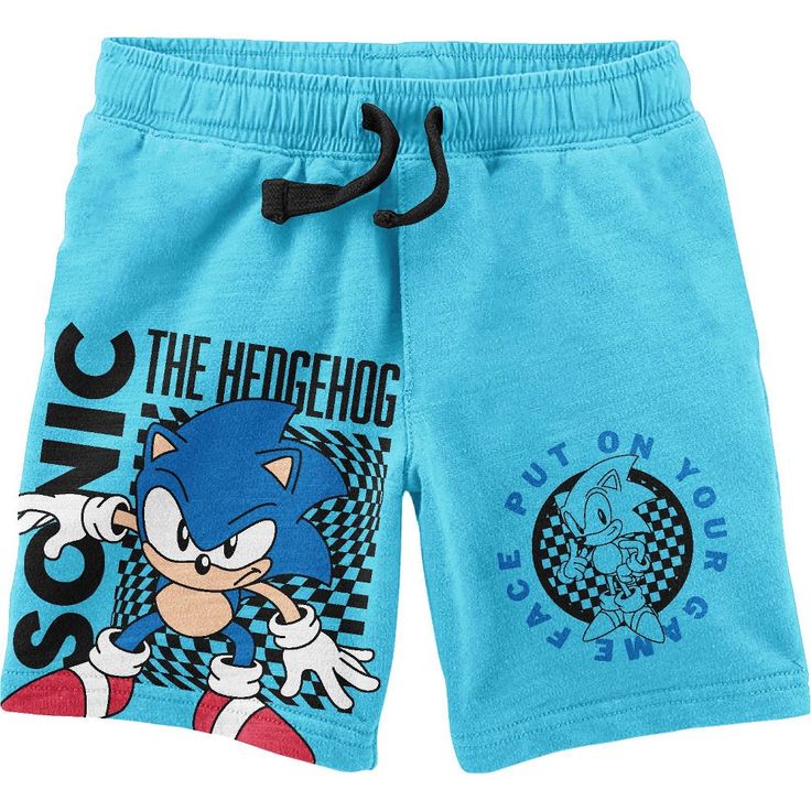 Speed your way to comfort with this Sonic the Hedgehog t-shirt and lounge shorts set. The shirt comes in athletic heather with a bright image of Sonic. The shorts come in a bright celadon blue and feature an image of Sonic standing in front of black letters that spell out his name. This set makes a great gift for fans of the Sonic the Hedgehog video games. Playful Cotton Sports Shorts, Casual Graphic Print Shorts For Playwear, Sports Cotton Shorts With Graphic Print, Cotton Graphic Print Bottoms For Playwear, Cotton Bottoms With Graphic Print For Playwear, Cotton Character Print Shorts, Cotton Shorts With Character Print, Blue Cotton Graphic Print Shorts, Sonic Standing