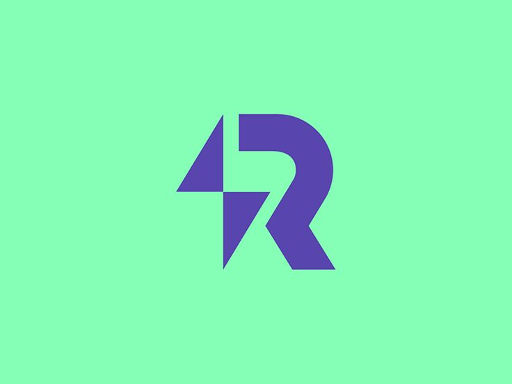 the letter r is made up of purple letters on a green background with black lettering