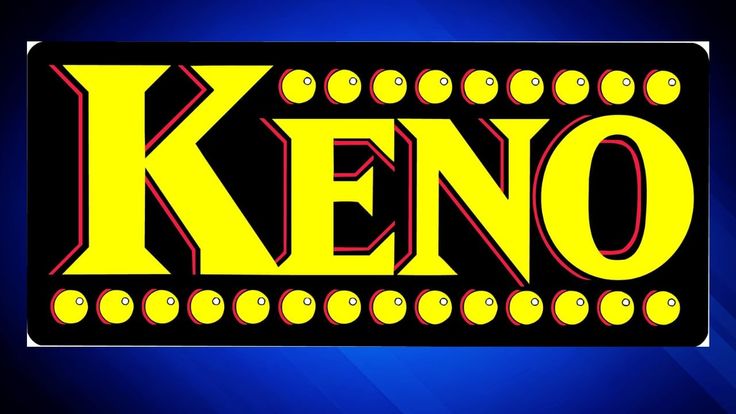 the word keno written in yellow and black