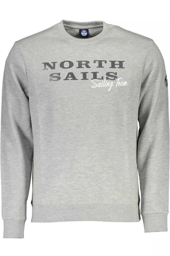 North Sails Gray Cotton Men Men's Sweater Stylish Sweaters, Bold Prints, Grey Cotton, Cotton Sweater, Casual Wardrobe, Unique Print, Grey Sweater, Neck Designs, Trend Setter