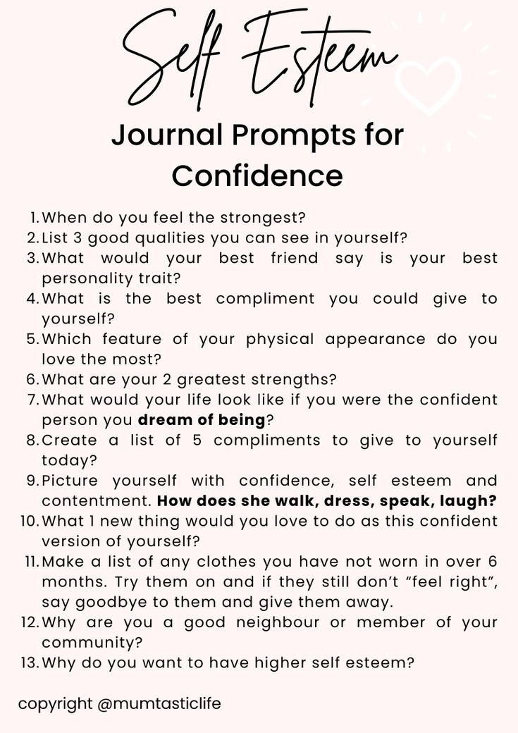 51 Journal Prompts for Self Esteem and Confidence. Journaling prompts for Confidence, Going through a challenging time, for moms and for self-development. Happy journaling! Working On Self Esteem, Confidence Boosting Journal Prompts, Journal For Insecurity, Journaling For Self Esteem, Journal Prompts Insecurity, Journal Prompts For Self Love And Confidence, Journal Prompts For Resentment, Journal Prompts For Rejection, Confidence Building Journal Prompts