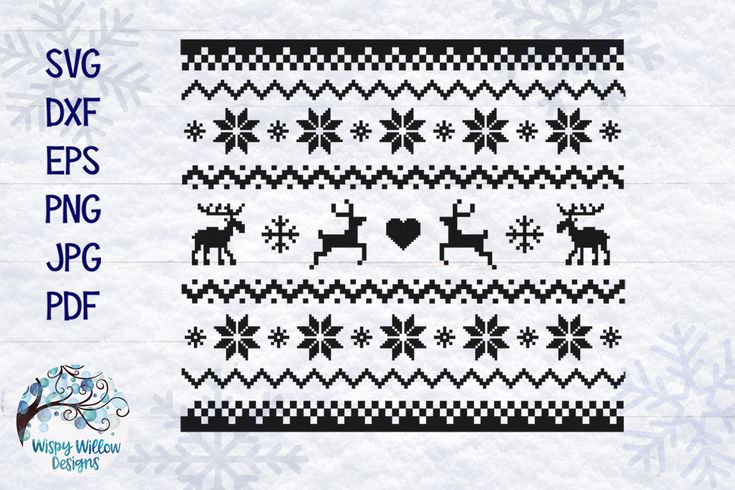 a christmas sweater with reindeers and snowflakes on it, in black and white