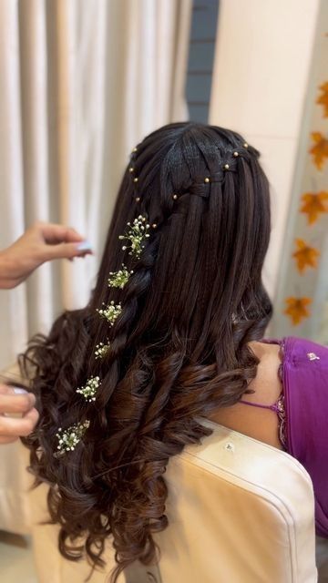 Feminine Hairstyle, Ethereal Realm, Party Hairstyles For Long Hair, Lady Locks, Reception Hairstyles, Timeless Hairstyles, Hair Style On Saree, Underneath Hair, Hair Style Vedio