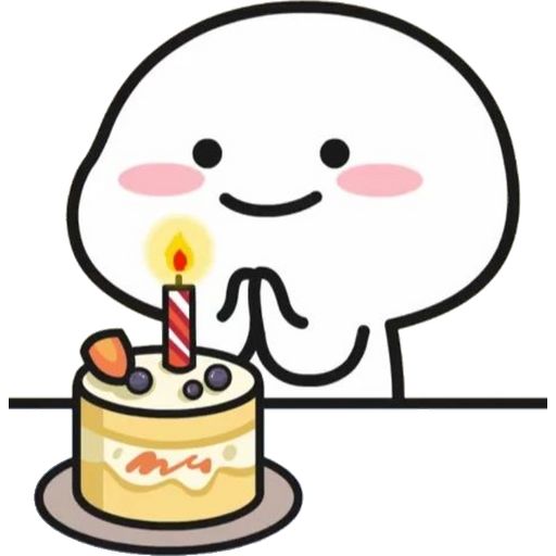 a cartoon character blowing out the candles on a birthday cake with a candle in it