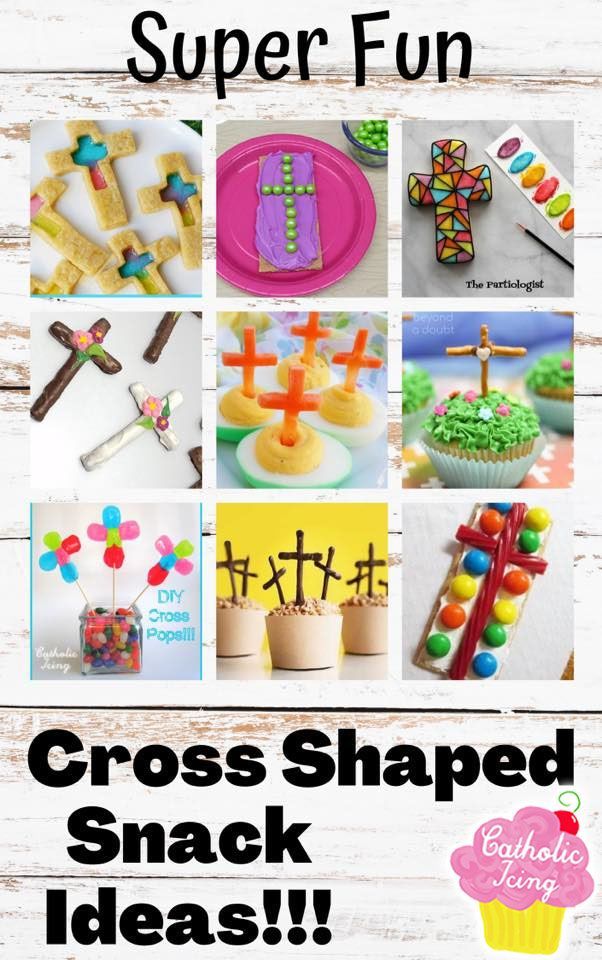 the cross shaped snack ideas are great for kids to use in their school luncheons