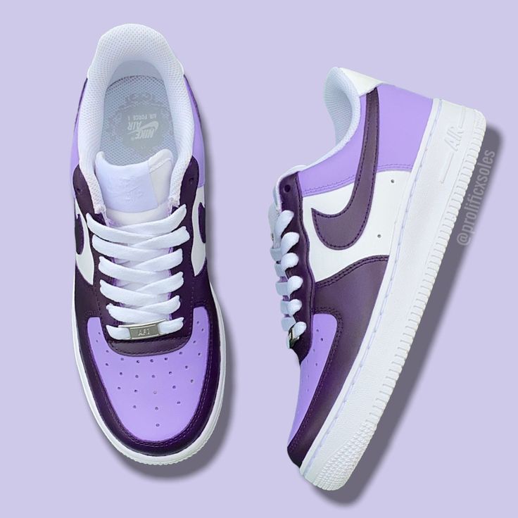 Hand-painted custom dark purple/lilac tone AF1. Painted with water-resistant and non-cracking leather paint, on an all-white authentic Air Force 1. Sizing details Air Force 1's run big, so we recommend that customers choose a half size down from their usual size. Nike Air Force 1 Purple Lace-up For Sports, Sporty Custom Purple Sneakers With Rubber Sole, Purple Fade-resistant High-top Sneakers, Purple Fade-resistant Lace-up Sneakers, Purple Custom Sneakers For Streetwear With Round Toe, Purple High-top Custom Sneakers For Streetwear, Purple Low-top Nike Air Force 1 For Sports, Purple Nike Air Force 1 Sporty Streetwear, Nike Air Force 1 Purple For Streetwear