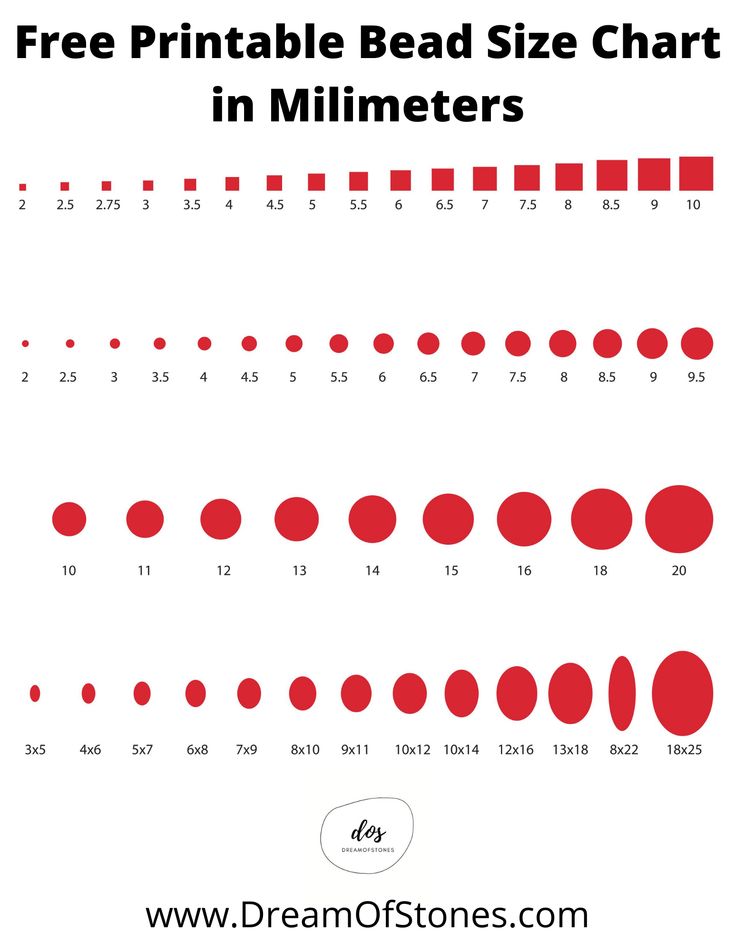 the free printable bed size chart in millmeters is shown with red dots