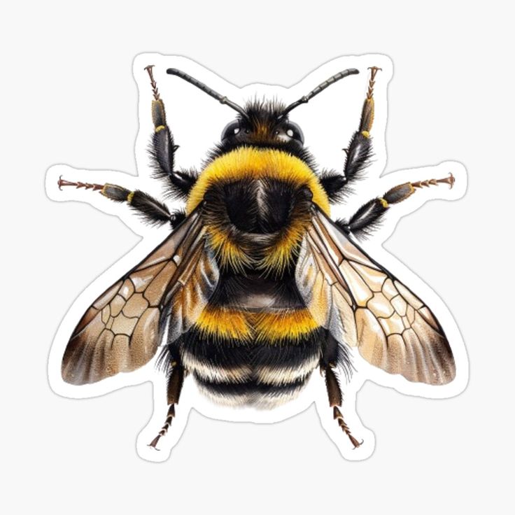 a close up of a bee with yellow and black stripes on it's chest