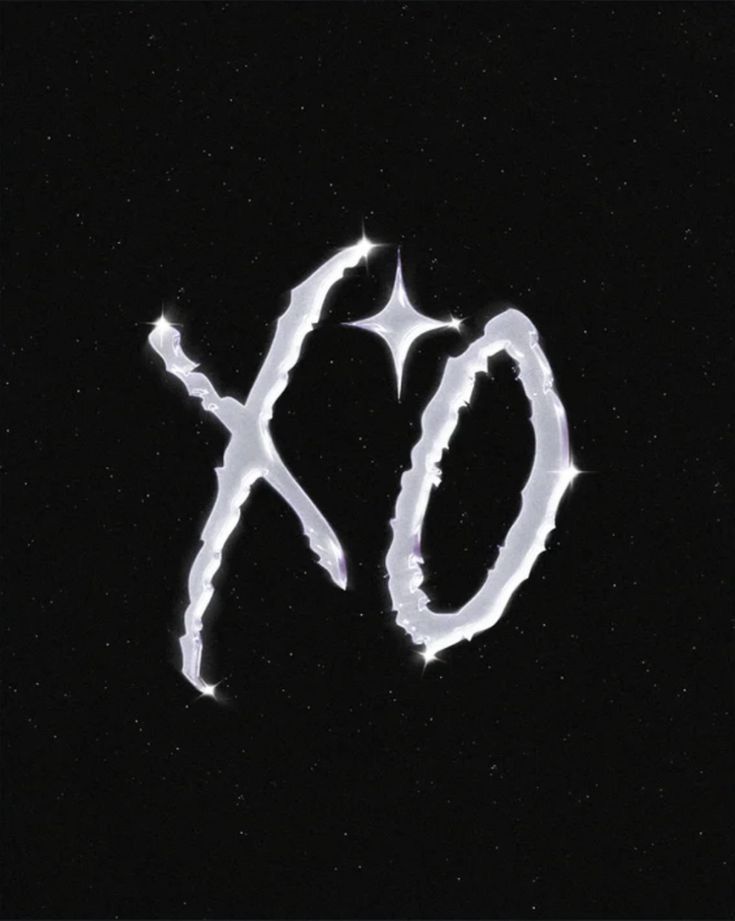 the letters xo are written in white on a black background