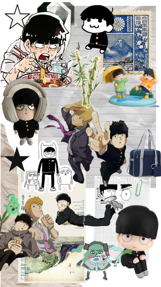 mob collage ★ Robot Game, Mob Physco 100, Cute Desktop Wallpaper, Funny Anime Pics, New Wallpaper, Best Shows Ever, Anime Funny, Cute Wallpapers, Anime Wallpaper