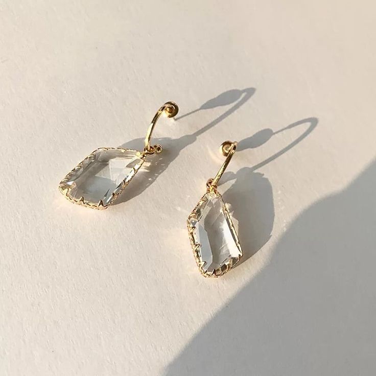 Karly Glass Gem Earrings feature crystal clear glass crystals dangling on a C hoop. About 1.5 in. long Gem Earrings, Glass Gems, Crystal Glass, Crystal Clear, Clear Glass, Better Living, Gems, Not Found, Drop Earrings