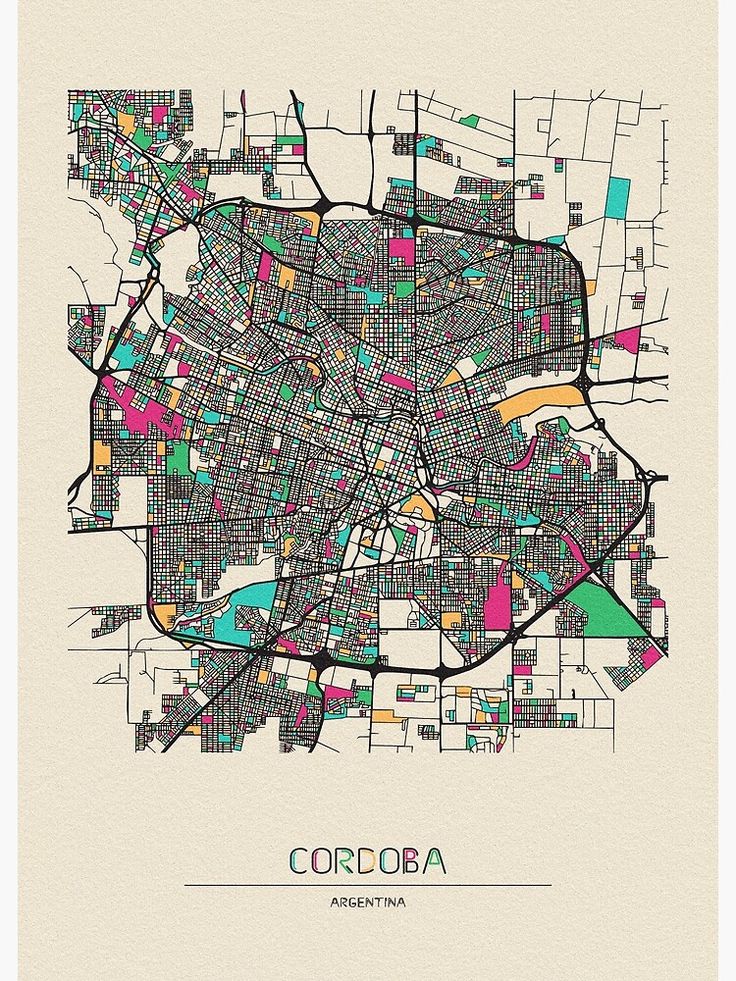 a map of the city of corboba, with all streets and buildings