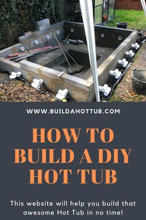 a hot tub with the words how to build a diy hot tub