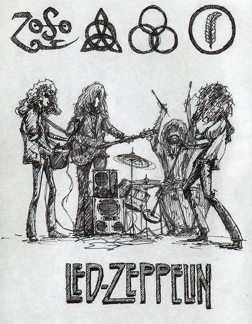 the band led zepfun is shown in this drawing