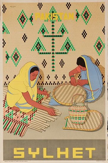 two women sitting on the ground playing with rugs in front of a cross - stitch pattern