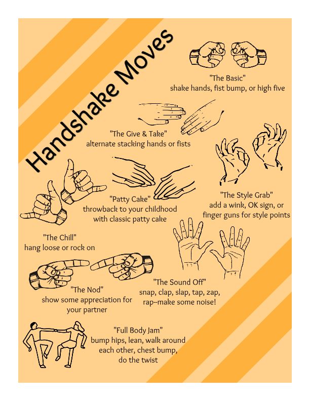 an image of handshake moves with instructions on how to do it and how to use them