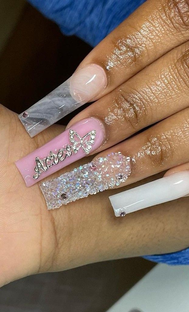 Aries Nail Ideas, Aries Nails Ideas, Aries Bday Nails, 20th Bday Nails, 2024 Birthday Nails, 19 Birthday Nails Acrylic, 15 Birthday Nails Acrylic, Aries Birthday Nails Acrylic, 20th Birthday Nails Acrylic