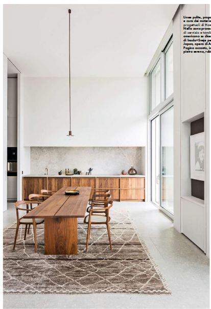 a large wooden table sitting in the middle of a room