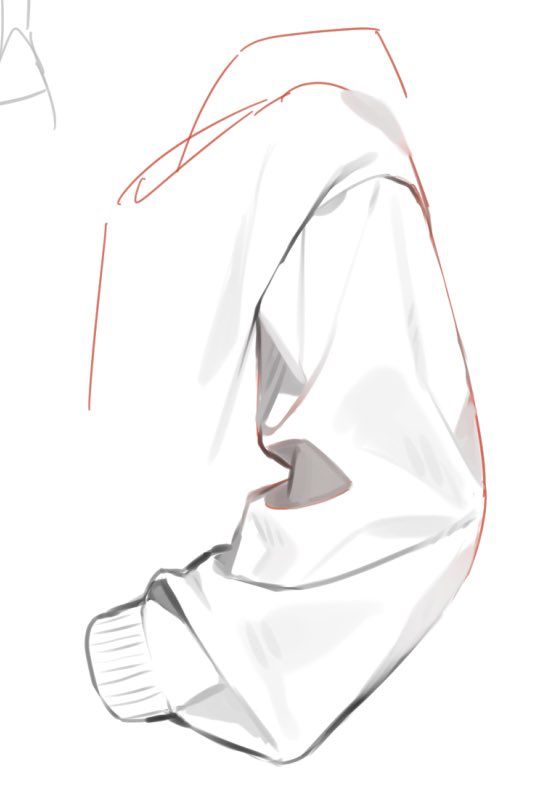 a drawing of a person wearing a hoodie