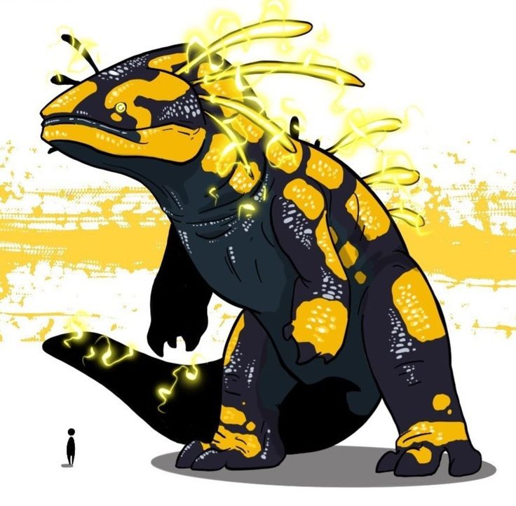 an image of a dinosaur with yellow and black colors