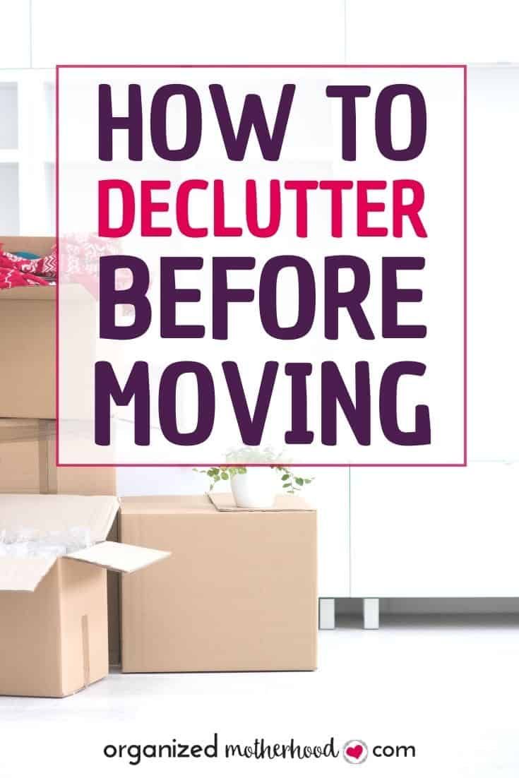 boxes stacked on top of each other with the words how to declutter before moving